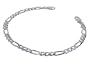 .925 Sterling Silver 4mm Figaro Link Unisex Bracelet 8" With Lobster Clasp