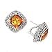 925 Silver & Citrine Earrings with 18k Gold Accents (8.58ctw)