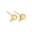 2 14K Yellow Gold Ball Earrings Loops Studs Posts 6mm