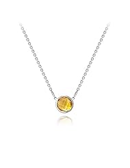 Willow Gold 14k White Gold Citrine Milestone Necklace (Length 16-18 inches)