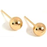 2 14K Yellow Gold Ball Earrings Studs Posts Piercing