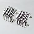 Wide Sterling Silver Twisted Hoop Earrings, #1965