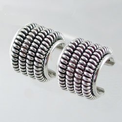 Southwestern Wide Twisted Hoop Earrings by Native American Artist Tahe, #1965