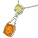 Lemon Quartz(.97ct)/Citrine(2.90ct)/Diamond(.97ct) Nk.