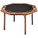 Solid Ranch Oak Octagonal Poker Table with Black Vinyl Top