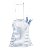 Oxford Cotton Clothespin Bag - Stores Clothespins (White/Blue) (11.75"L x 11"W)
