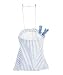 Oxford Cotton Clothespin Bag - Stores Clothespins (White/Blue) (11.75L x 11W)