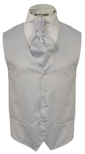 Buy Men’s Silver Italian Design Dress Vest Neck/Bow Tie Set for Suit or Tuxedo