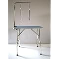 Deluxe Portable Folding Dog Cat Grooming Table 98cm x 58cm x 78cm Stainless Steel Frame and Legs with Height Adjustable Arms and Noose Non Slip Working Surface