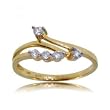 Women's Diamond Bypass Journey Ring in Solid Yellow Gold Size 7