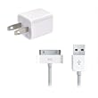 Wall AC Charger USB Sync Data Cable for iPhone 4, 3GS, and iPod