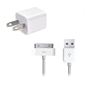 Wall AC Charger USB Sync Data Cable for iPhone 4, 3GS, and iPod