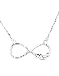 Sterling Silver Infinity Faith Pendant with Adjustable 16" - 17" Fine Chain