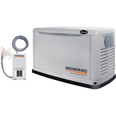Generac Guardian Series 5505 17000 Watt Air Cooled Propane/Natural Gas Powered Home Automatic Standby Generator With Transfer Switch (CARB Compliant)