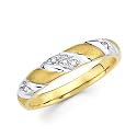 .05ct Diamond 14k Yellow and White Gold Wedding Ring Band (G-H Color, SI2 Clarity)