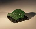 Bonsai Boy's Glass Turtle Figurine With Wooden Stand<br>