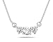 Diamond Three Stone Pendant Necklace 14K White Gold