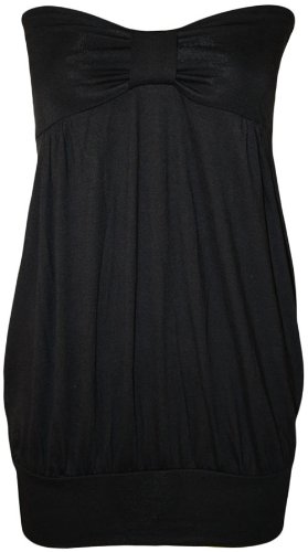 PaperMoon Women's Plus Size Plain Strapless Long Top