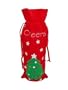 Liquor Wine Bottle Cover Jacket Red Felt says Cheers