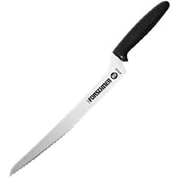 Bread Knife, 9 in, Wavy Edge, Black Nylon Handle