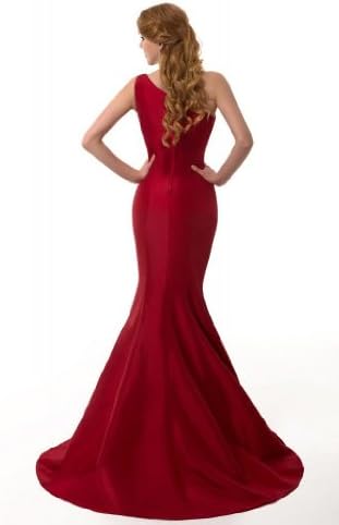 GEORGE DESIGN Brief Elegant Burgundy Mermaid One-Shoulder Evening Dress Size 10 Burgundy