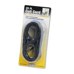 Softalk Twisstop Detangler with Coiled, 25-Foot Phone Cord, Black