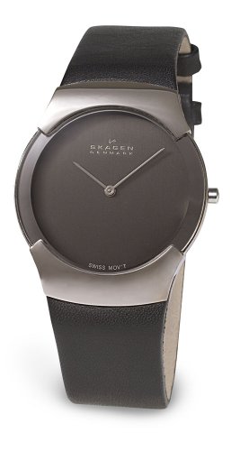 Skagen Men's 582XLSLM Swiss Black Leather Watch