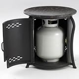 Fire Stone Table and Liquid Propane Tank Cover w/Granite Top