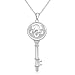 True Harmony by Carol Alt Sterling Silver Diamond Key Pendant Necklace (0.01 cttw, I-J Color, I3 Clarity), 18