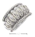 Sterling Silver Antiqued Puffed Shrimp With Roped Edges Ring - Size 10.0 - JewelryWeb