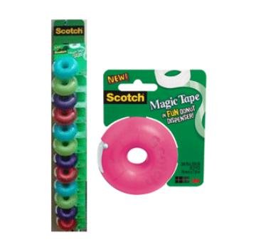 Scotch Donut Dispenser Tape Clip Strip, 2x12 Pc
