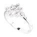 Silver Ring - White Cubic Zirconia Engagement Style Cluster Ring
