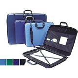 Florence Art Portfolio Director, Molded EVA Foam Zippered Portfolio Case with Inside Full Length Sleeve and Retaining Straps, 23" x 31", Color: Black.