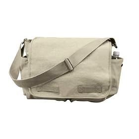 Vintage Khaki Classic Messenger Bag