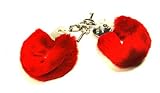 Red Furry Metal Handcuffs Bachelorette Party Wedding Gift