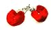 Red Furry Metal Handcuffs Bachelorette Party Wedding Gift