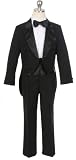 New 5 pc Tuxedo With Tails ~ Ring Bearer ~ Infant to Boys Sz 20 (Choice of Black, Ivory or White)