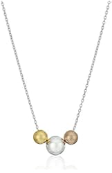 Tri-Tone Sterling Silver Necklace, 18"