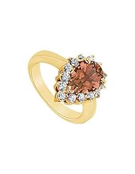 Smoky Topaz and Diamond Ring 14K Yellow Gold - 1.50 CT TGW