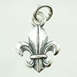 Small French Fleur-de-lis Charm or Pendant in Sterling Silver, #9021