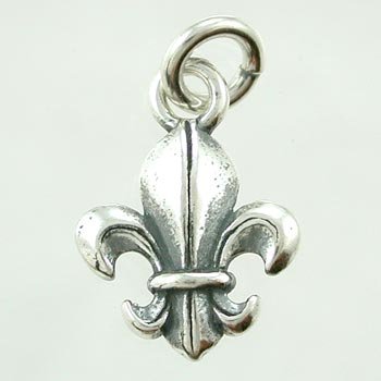 Small Fleur de lis Sterling Silver Charm  #9021