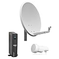 Opticum Komplettanlage 1 Teilnehmer (X80 HDMI digitaler Satellitenreceiver, Single LNB, 60 cm Antenne)