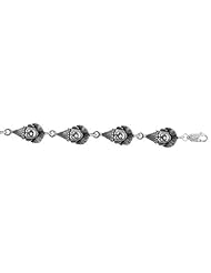 Sterling Silver Clown Charm Bracelet , 1/2 inch (11 mm).
