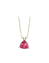 14K Yellow Gold 1 2/3 ct. Trillion Cut Pink Topaz Pendant with Chain