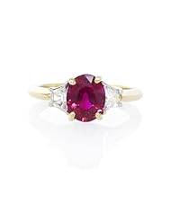 Diamond and Ruby Platinum and 18k Yellow Gold Ring