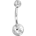 Crystalline DOUBLE GEM Banana Belly Ring