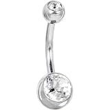 Crystalline DOUBLE GEM Banana Belly Ring