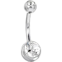 Crystalline DOUBLE GEM Banana Belly Ring