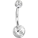 Jewelry : Crystalline DOUBLE GEM Banana Belly Ring