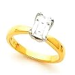 14K Yellow Gold Emerald Cut Diamond Solitaire Engagement Ring - 1.00 Ct.